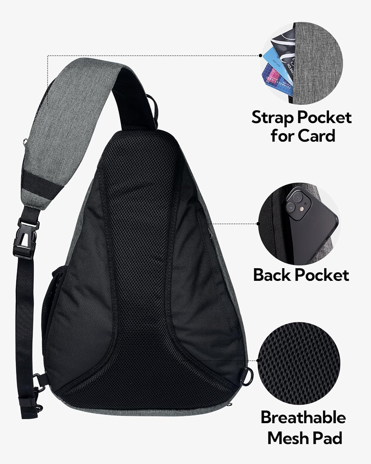 WATERFLY – Mochila casual tipo bandolera, para llevar en el pecho