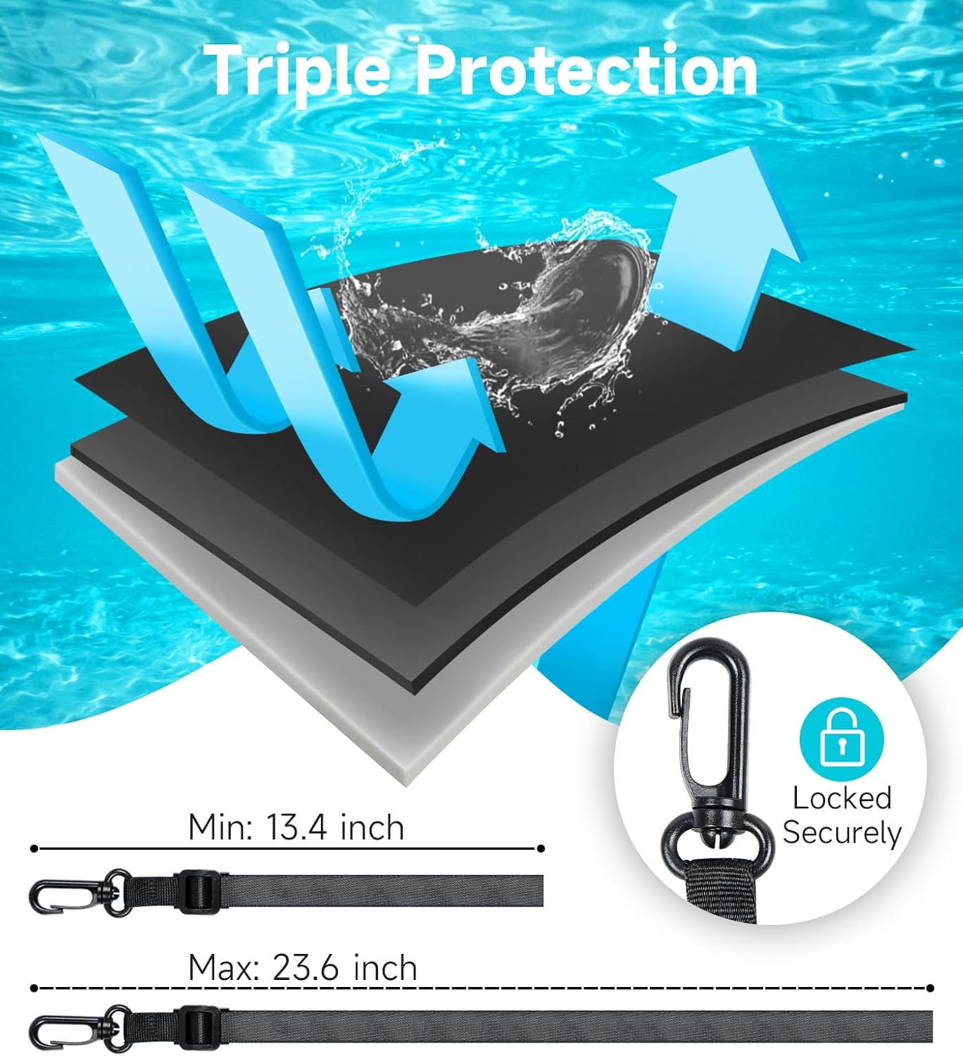 WEKEEP Paquete de 2 fundas universales impermeables para teléfono de hasta 8.3 pulgadas, IPX8 para teléfono celular, compatible con iPhone 14, 13,