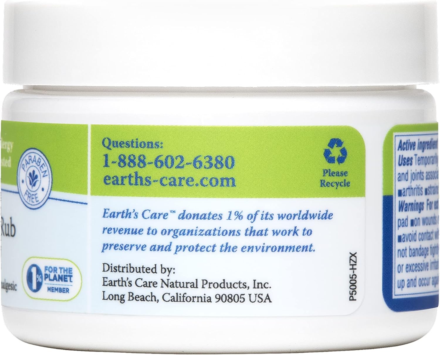 Earth’s Care Frotamiento muscular y articular – para dolores musculares, moretones, dolores y distensiones – 2.5 onzas.