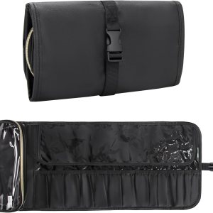 Relavel Estuche para brochas de maquillaje, estuche para brochas de maquillaje, organizador de bolsa de cosméticos, organizador de viaje portátil Relavel Estuche para brochas de maquillaje, estuche para brochas de maquillaje, organizador de bolsa de cosméticos, organizador de viaje portátil