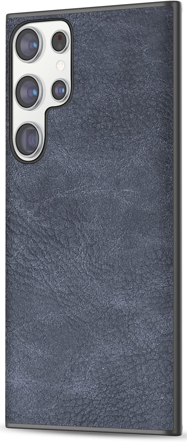SALAWAT Funda para Galaxy S23 Ultra, delgada, de piel sintética, vintage, a prueba de golpes, ligera, suave, TPU, carcasa protectora híbrida de