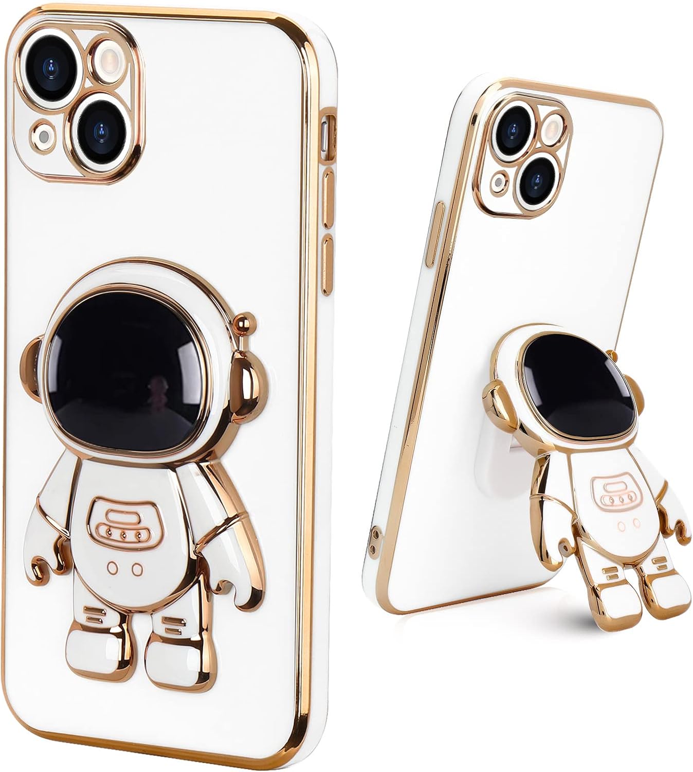 Pepmune Funda compatible con iPhone 13, diseño de soporte de astronauta en 3D, protección de cámara, a prueba de golpes, suave cubierta trasera para