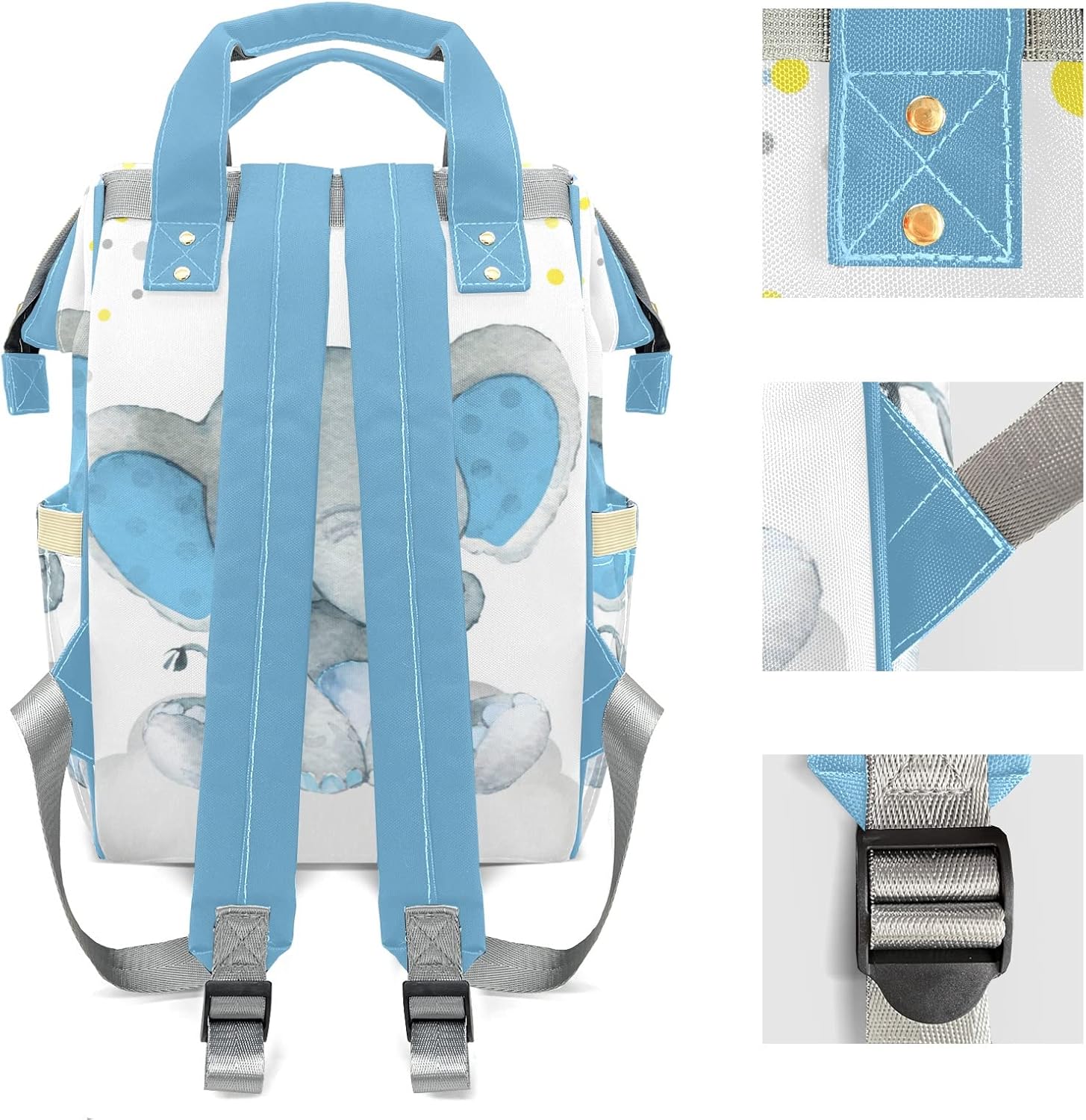 Bolsas de pañales con diseño de elefante y copo de nieve, mochila para mamás y niñas, personalizado 3, Mochilas Daypack