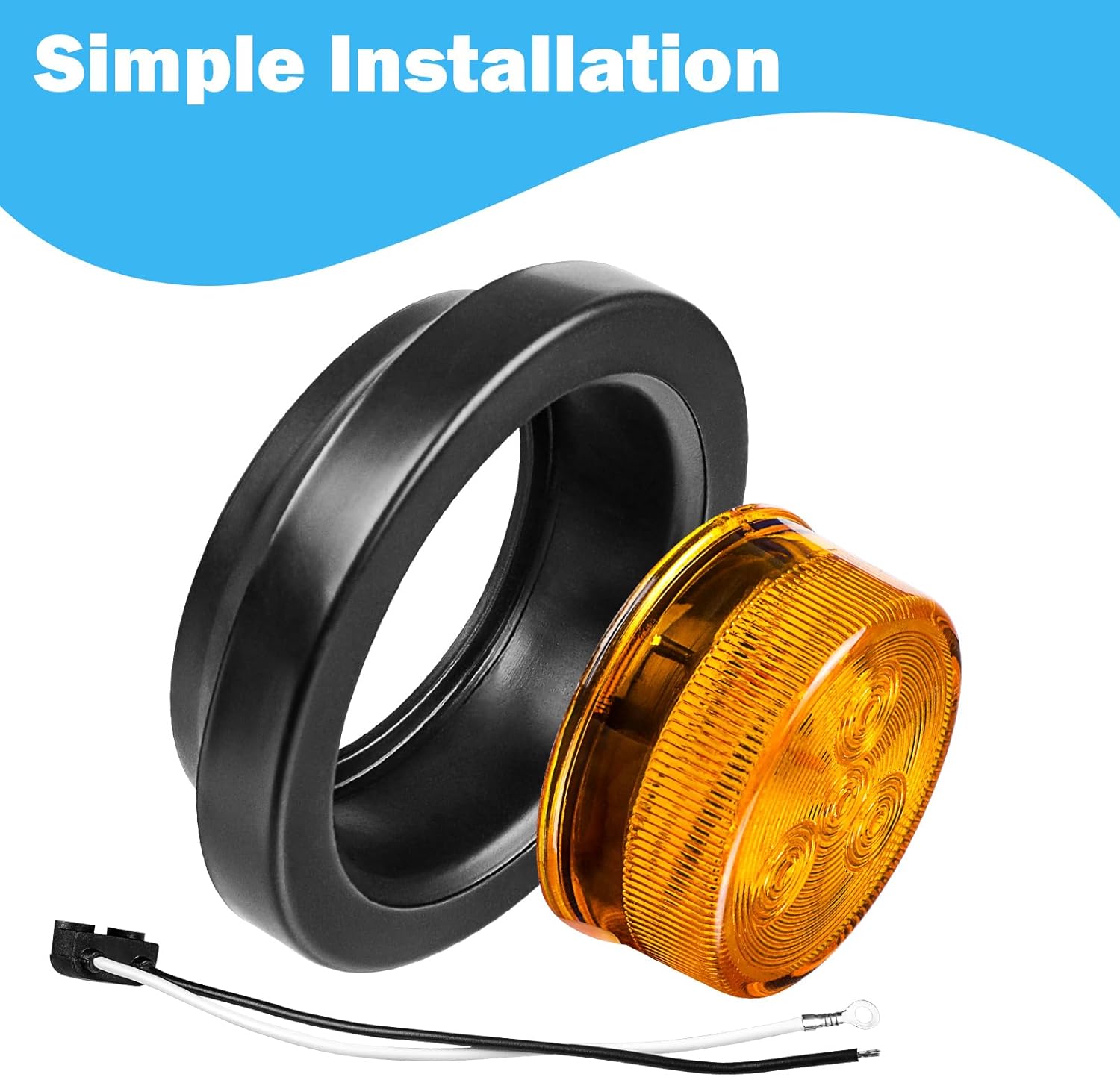 10 luces LED marcadoras de 2 pulgadas, (5 ámbares + 5 rojos), luces de marcador laterales de remolque, 9 diodos con reflectores para camiones de