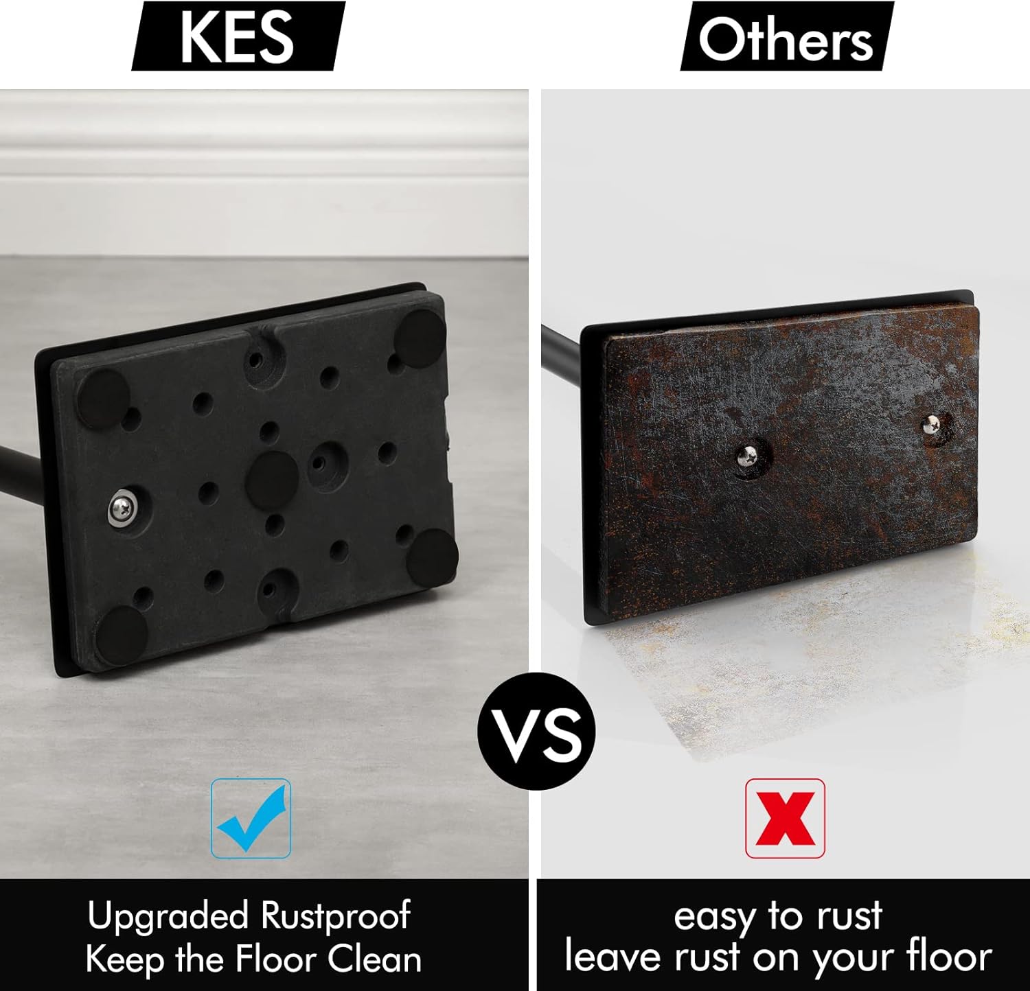 KES Soporte de papel higiénico de 26.2 pulgadas para baño, soporte de papel higiénico de pie libre SUS304 de acero inoxidable negro mate,