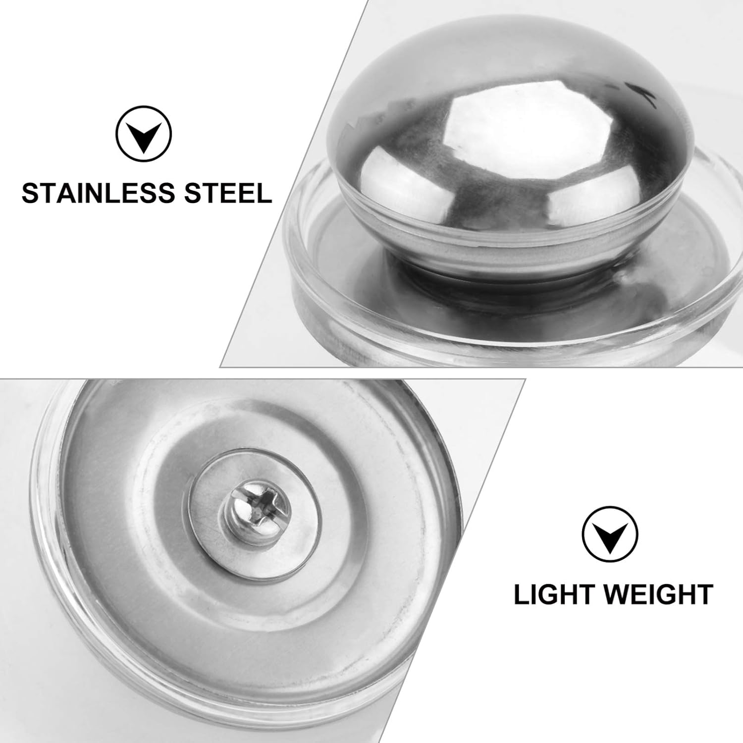 Zerodeko Cubierta redonda transparente para alimentos, cúpula transparente para pasteles, material PS duradero con mango de acero inoxidable,