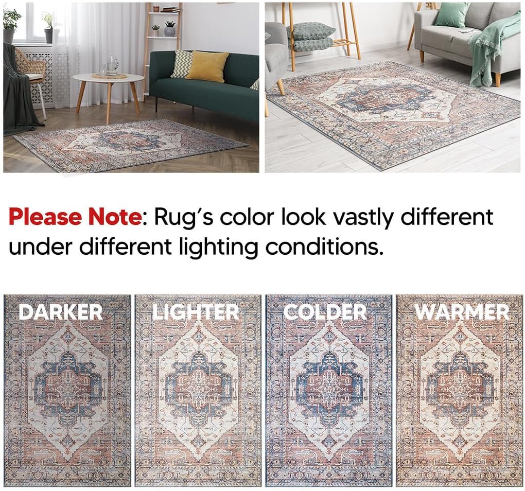 Keen Home Design Alfombras lavables a máquina con parte trasera antideslizante, ideal para pasillo, sala de estar, dormitorio, cocina y lavandería,