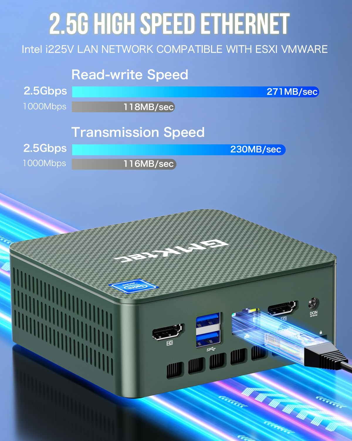 GMKtec Mini PC N100, G3 Intel Alder Lake N100 Windows 11 Pro (3.4 GHz), 8 GB DDR4 RAM 256 GB PCIe M.2 SSD, computadora de escritorio 4K Dual HDMI