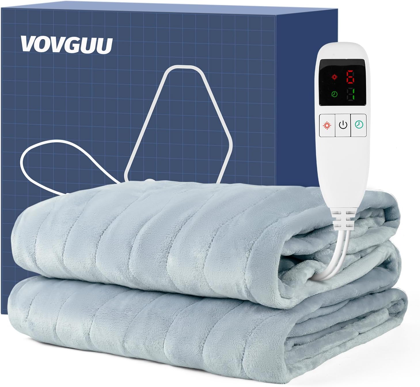 Manta térmica, manta eléctrica, lavable a máquina, suave y cómoda, manta de calentamiento rápido con controlador de mano, 6 niveles de calefacción,