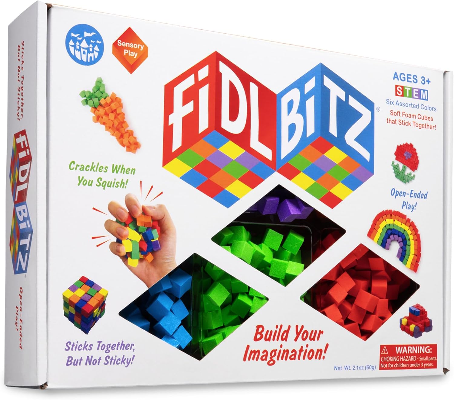 Play Visions FidlBitz – Cubos revolucionarios que se pegan juntos, pero no pegajosos (juego de lujo)