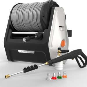 Giraffe Tools Grandfalls – Lavadora a presión Plus, lavadora eléctrica de montaje en pared con carrete retráctil de 100 pies, 2200 PSI, 2.4 GPM, 4 Giraffe Tools Grandfalls – Lavadora a presión Plus, lavadora eléctrica de montaje en pared con carrete retráctil de 100 pies, 2200 PSI, 2.4 GPM, 4