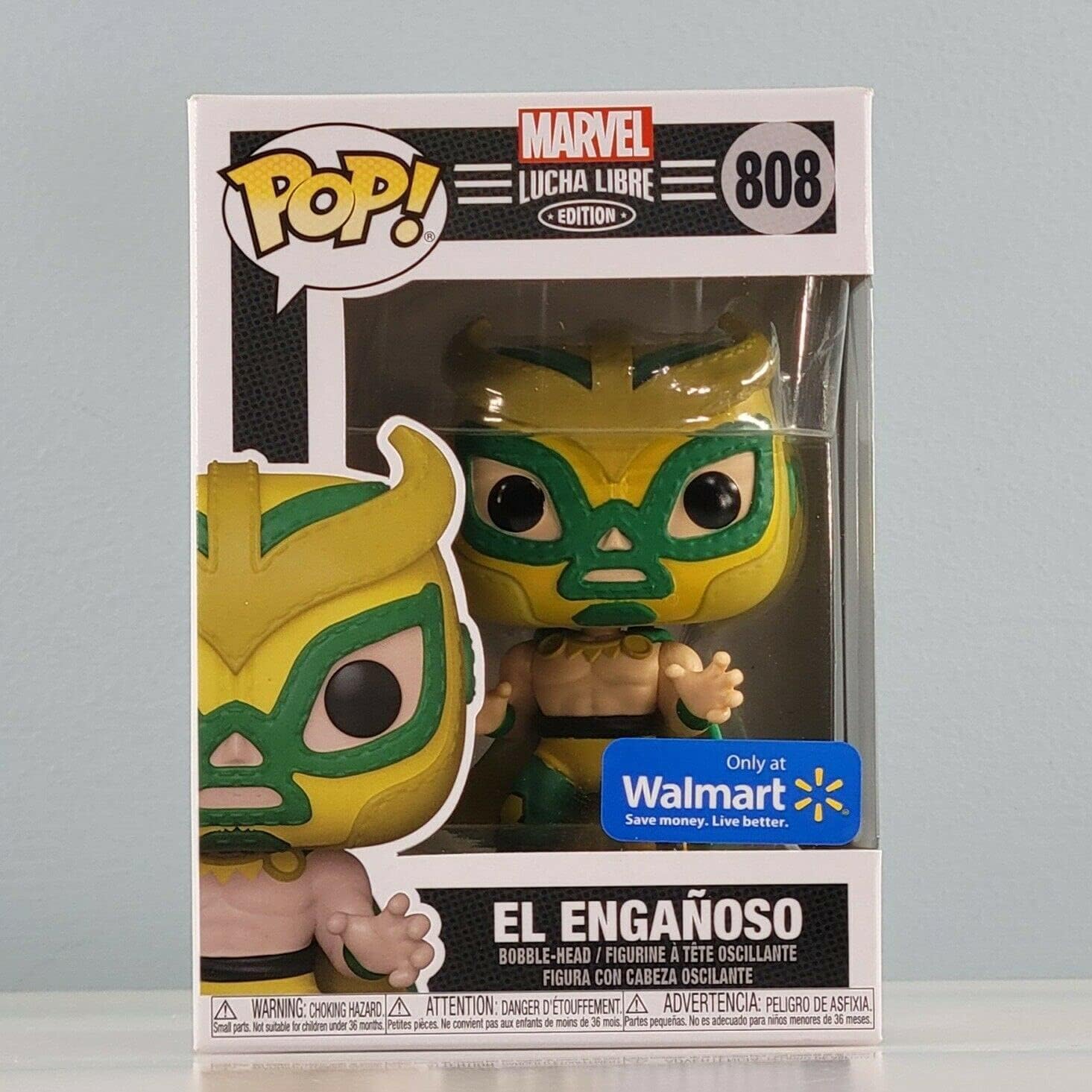 Lucha Libre Marvel Edition El Enganoso Pop! Figura coleccionable de vinilo con cabeza de bobble, exclusiva