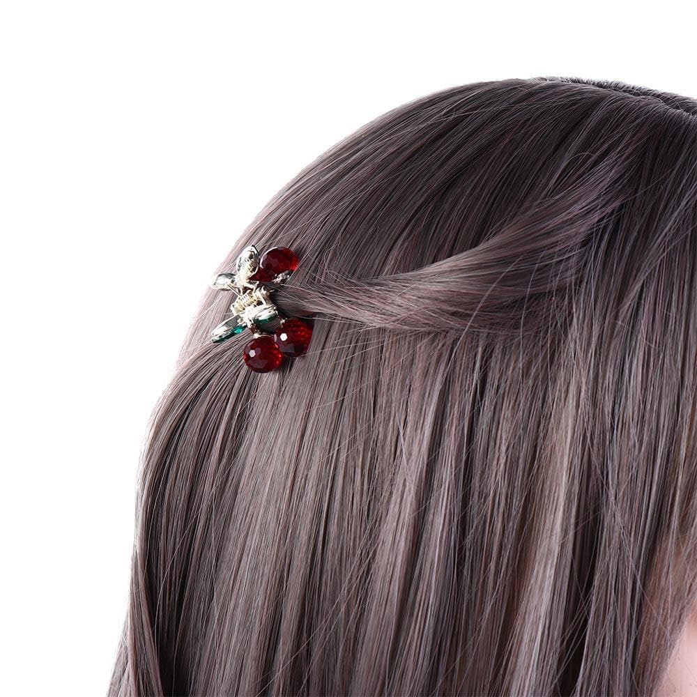 Pinza para el pelo de cereza, accesorio para el cabello de niña, pinza para el pelo de niña, pinza de agarre pequeña roja, accesorios para el