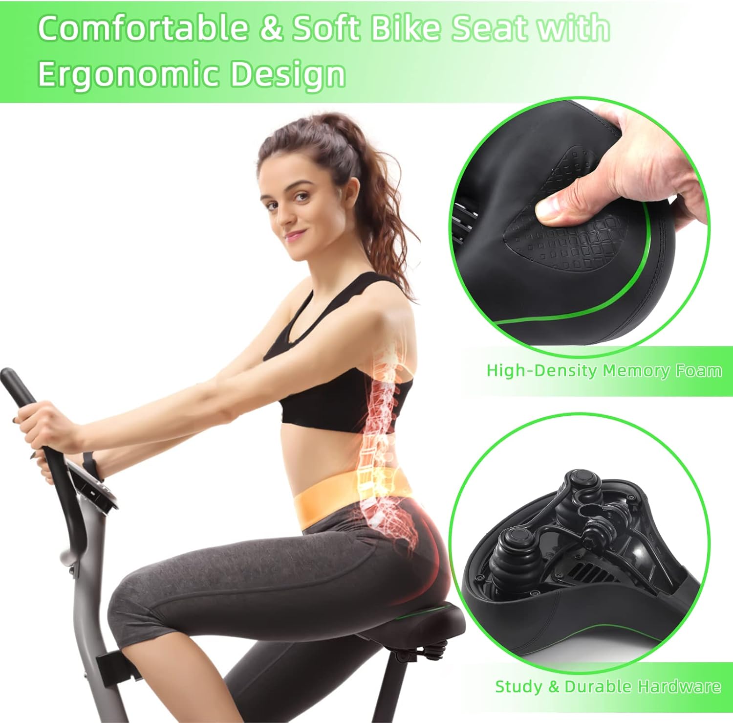 Asiento de bicicleta de gran tamaño para Peloton Bike & Bike+, silla de repuesto de espuma viscoelástica suave para Peloton, bicicleta giratoria,