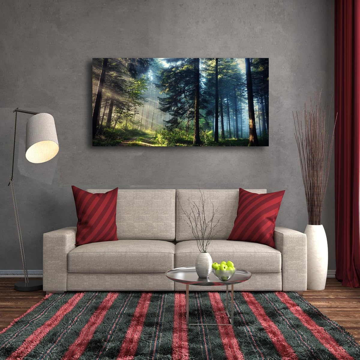 Lienzo decorativo para pared de árbol, hermoso paisaje para sala de estar, dormitorio y oficina, imágenes de árbol grande, decoración de pared de 20
