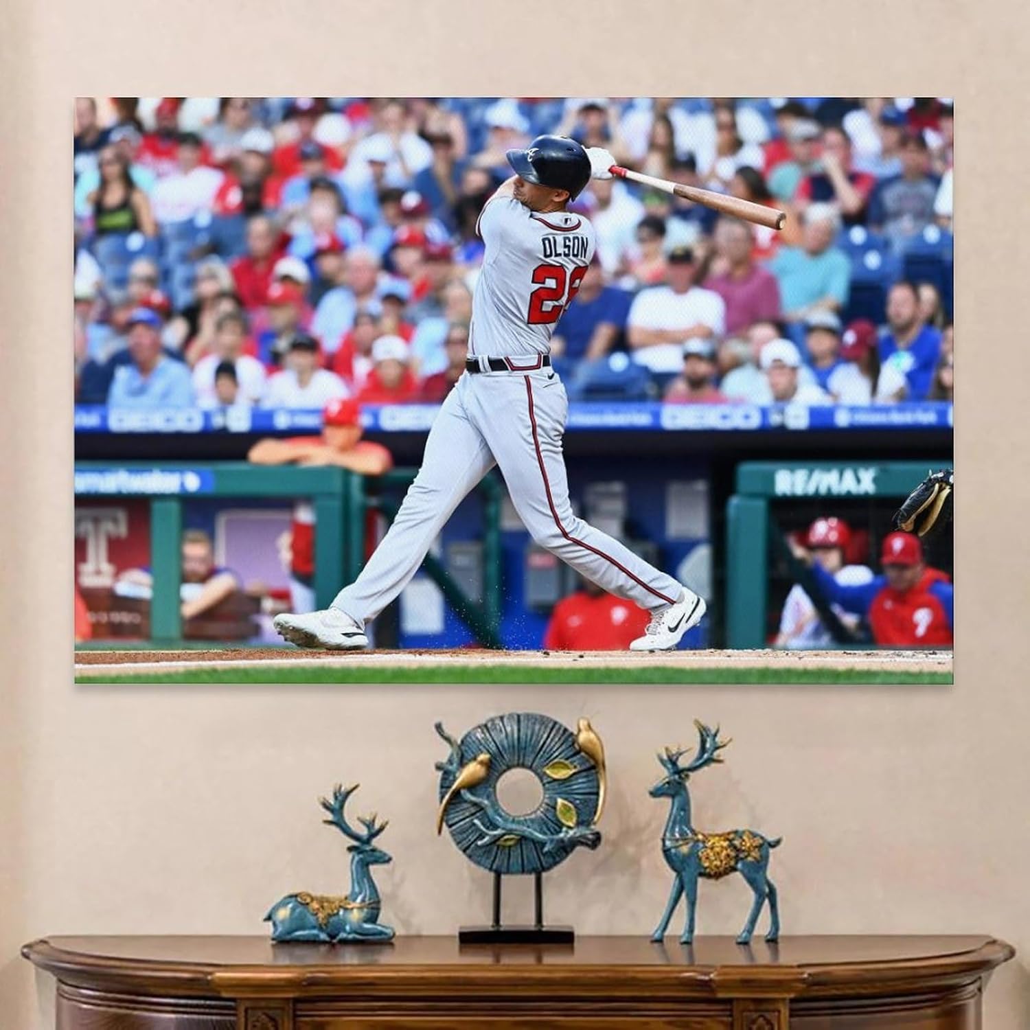 MAYNUO Matt Olson – Póster clásico de acción de béisbol, arte de pared, lienzo con pergamino, pintura, imagen, sala de estar, decoración del hogar,