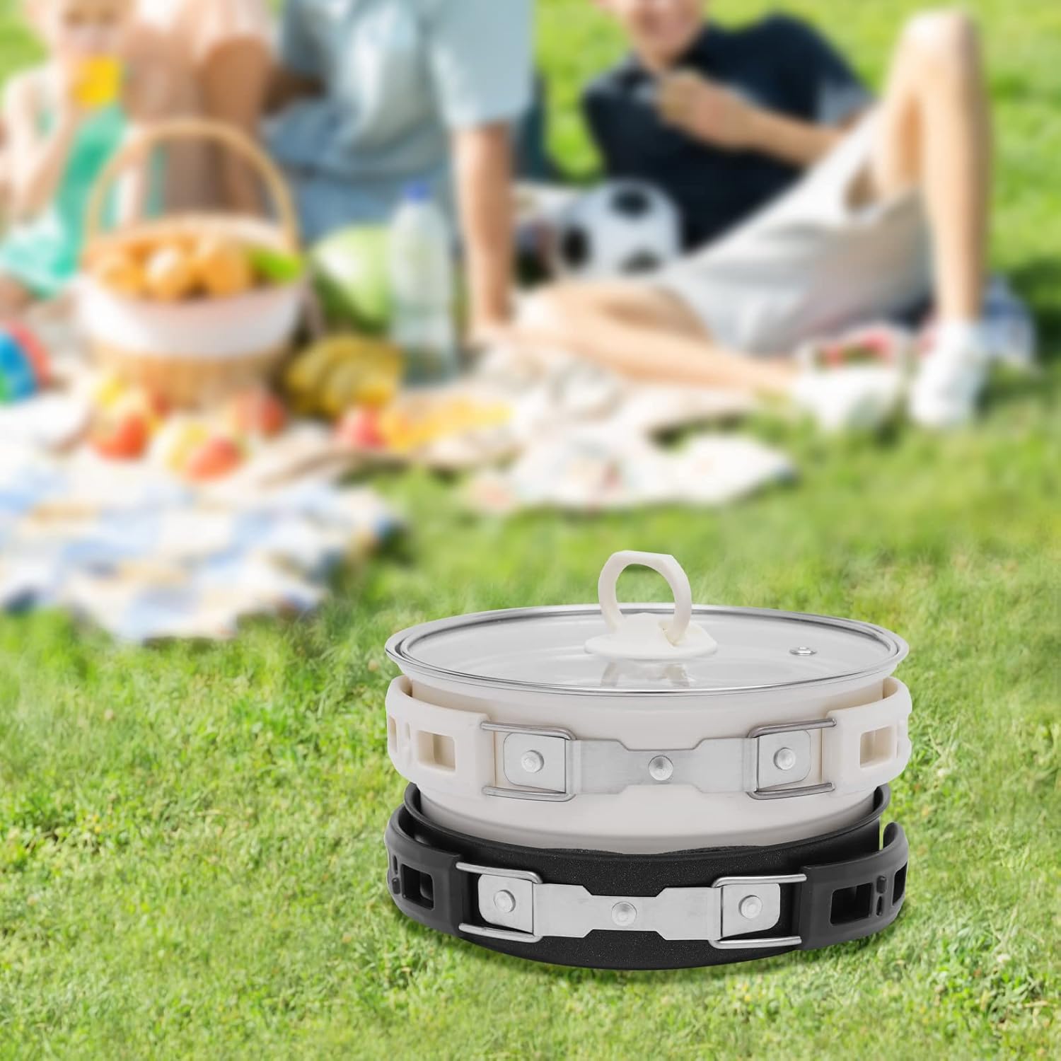 LYNICESHOP Olla eléctrica de cocina caliente, olla caliente de 110 V eléctrica con vaporizador de vapor, mini sartén multifuncional, mini cocina