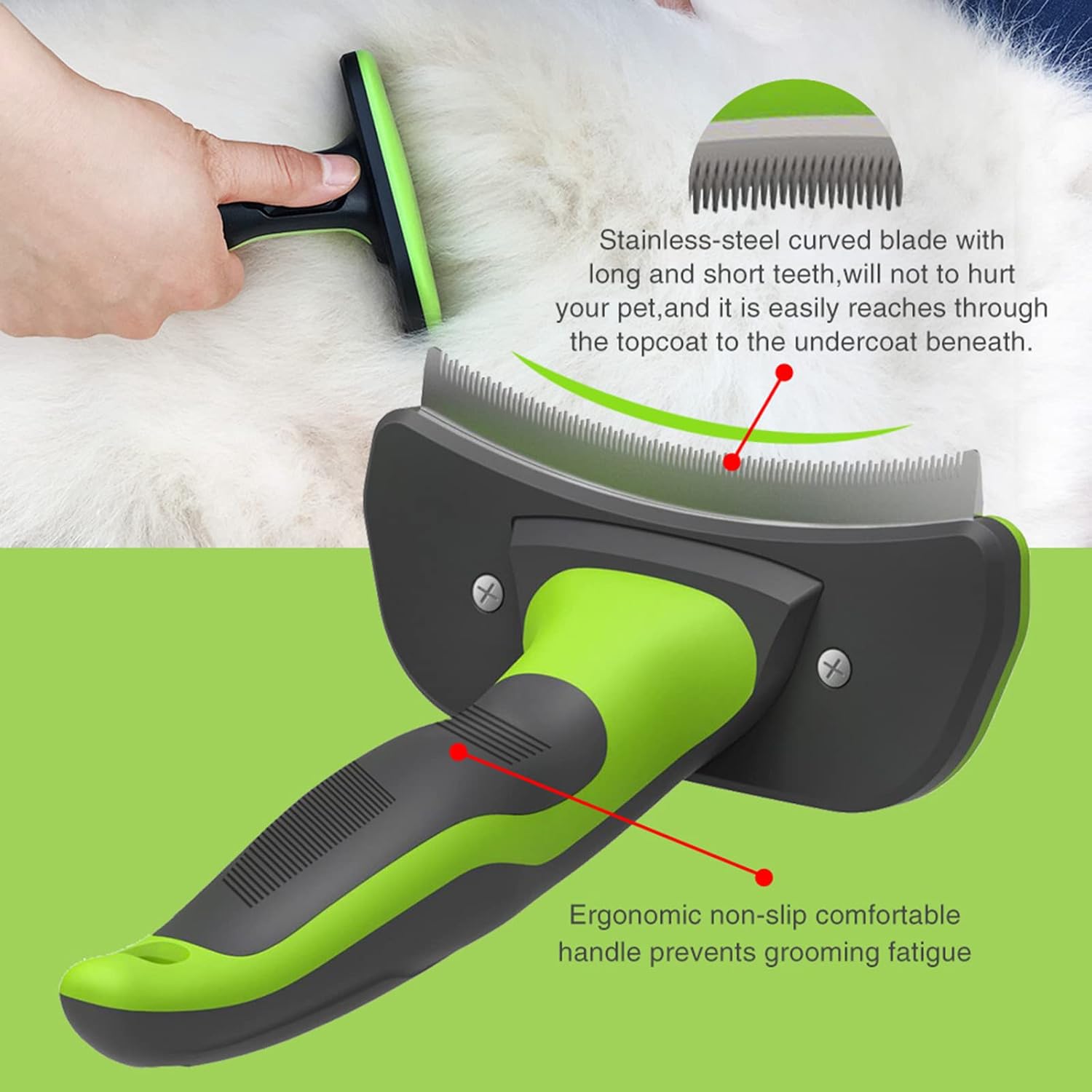 Cepillo de aseo para mascotas, herramienta profesional para quitar pelaje para perros y gatos, reduce eficazmente la caída en hasta un 95% de