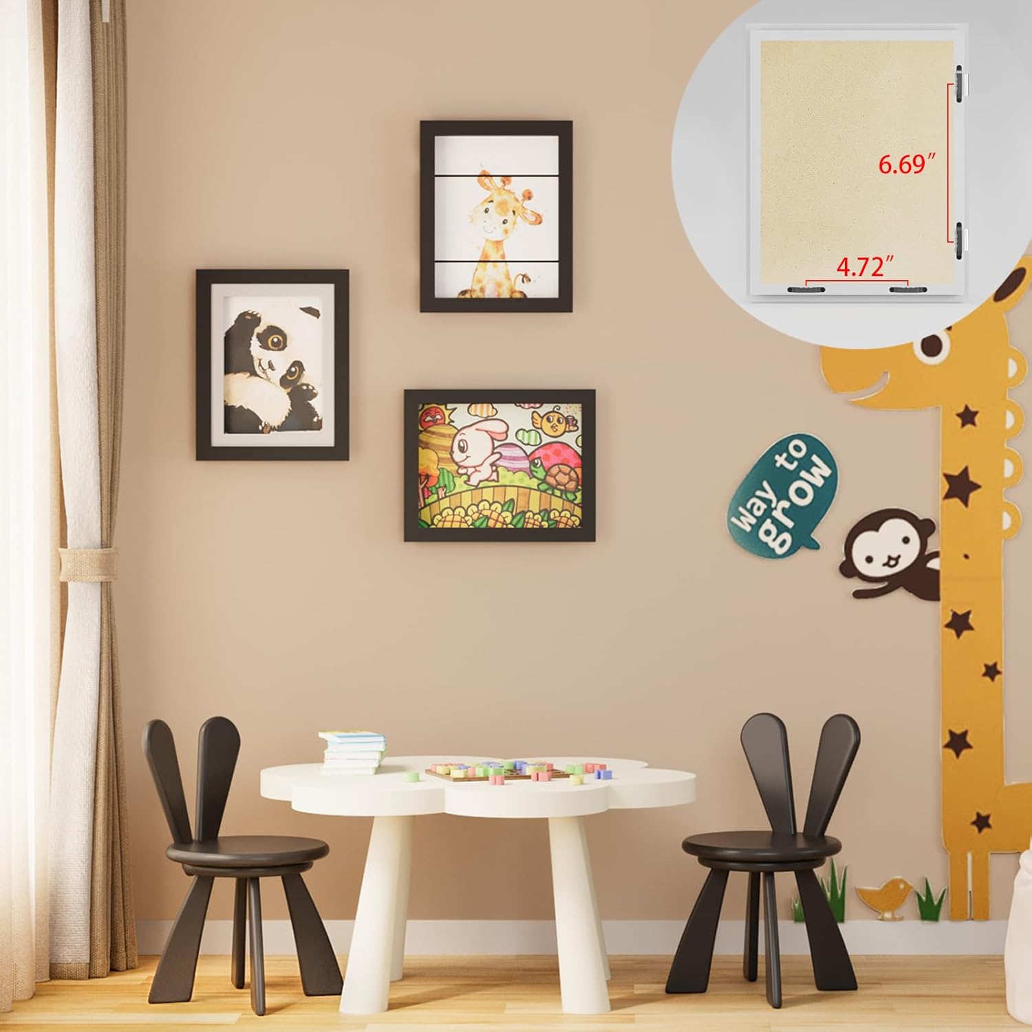 Marcos de obras de arte para niños intercambiables (paquete de 2) marco de arte americano para niños de 8.5 x 11 pulgadas, apertura frontal con