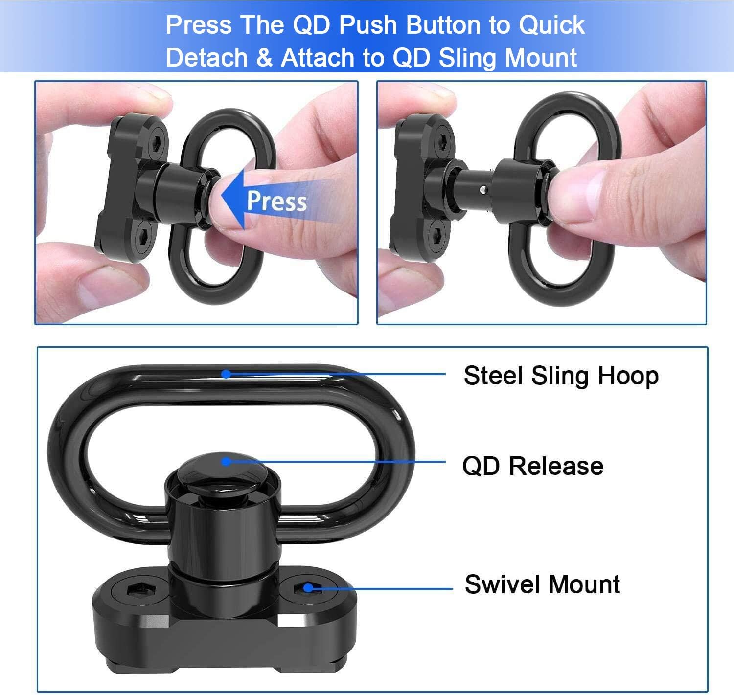 QD Sling 2 Point Sling Ajuste Rápido Dos Puntos Sling QD Sling Mount