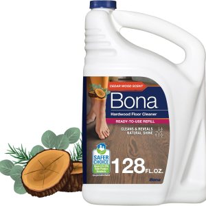 Bona Recambio de limpiador de pisos de madera dura, 128 onzas líquidas, aroma a madera de cedro, solución de limpieza de suelos sin residuos, Bona Recambio de limpiador de pisos de madera dura, 128 onzas líquidas, aroma a madera de cedro, solución de limpieza de suelos sin residuos,