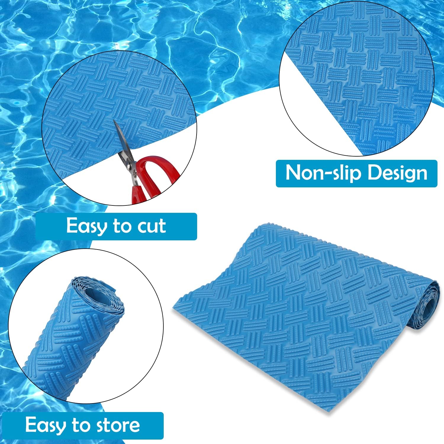 Tapete de escalera de piscina, tapete antideslizante protector de revestimiento de piscina, almohadilla de escalera de piscina para revestimiento de