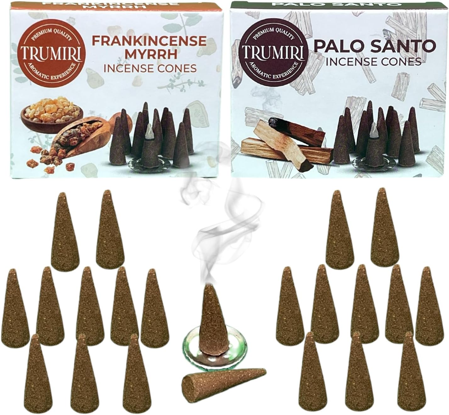 Conos de incienso  Paquete combinado de 20 conos de incienso  10 mirras de incienso + 10 Palo Santo  Conos de insencia  Conos de incienso perfumados