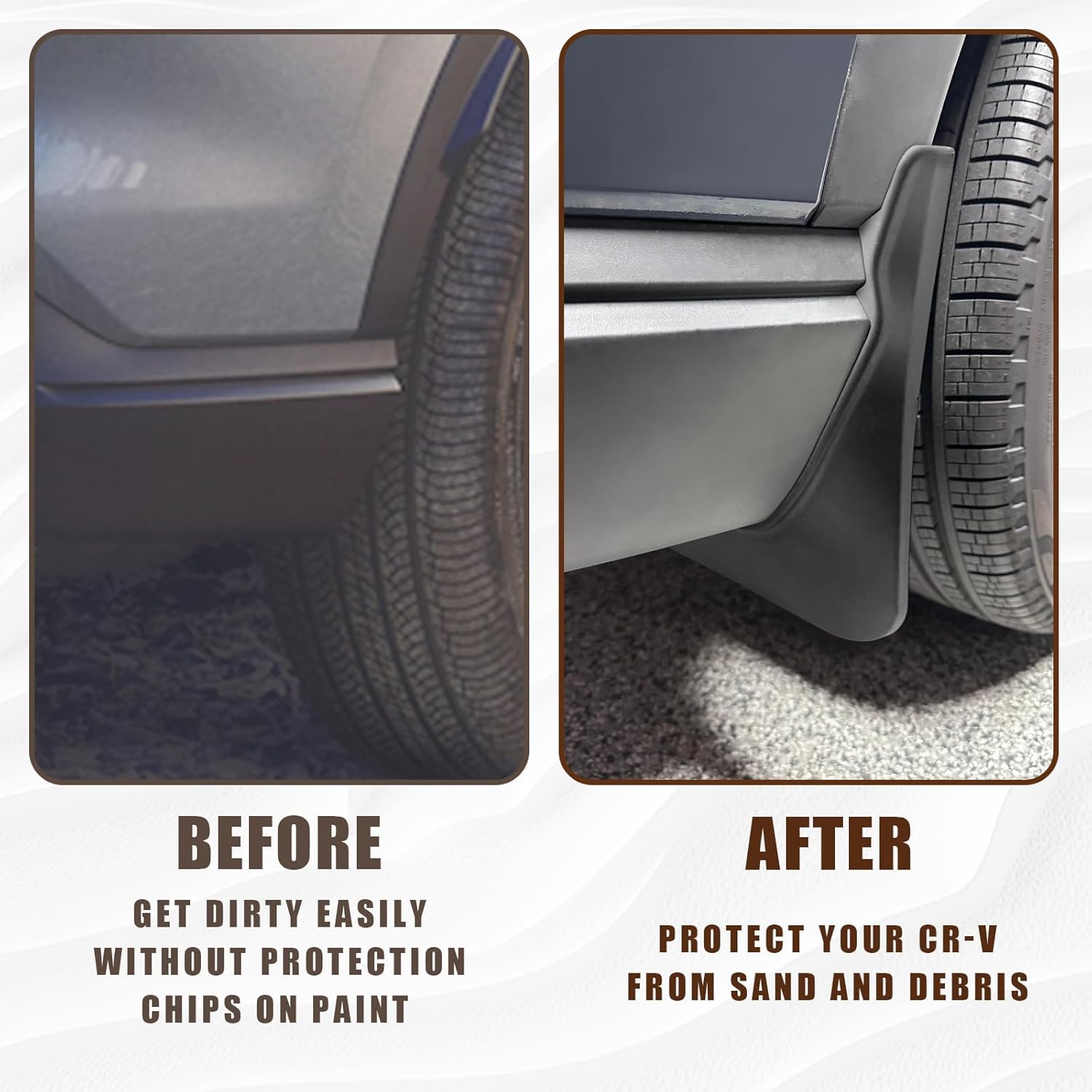 Muslogy Para CRV 2023 2024 Barro Splash Guard Front and Rear Mud Flaps 4PCS Compatible con Honda CR-V 2023 LX EX EXL Accesorios (no para Híbridos)