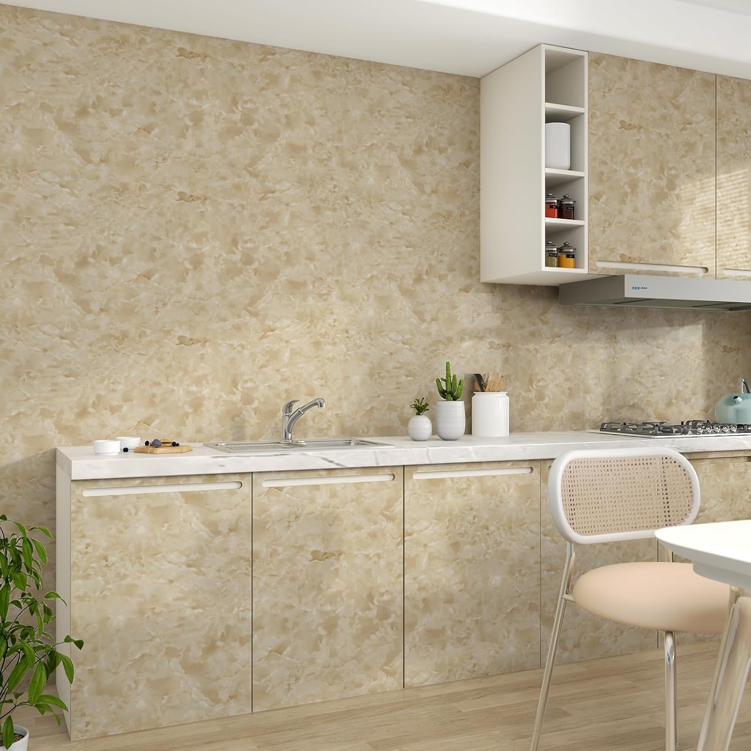 Papel de contacto de mármol extraíble de 15.8 x 118 pulgadas, encimeras de cocina, papel tapiz de mármol impermeable, papel adhesivo autoadhesivo