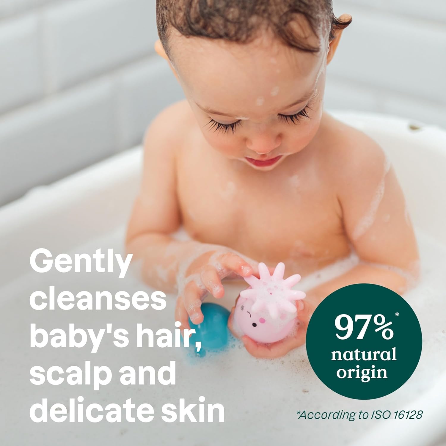 ATTITUDE Champú y gel de baño 2 en 1 para bebé, verificado por EWG, dermatológicamente probado, vegano, naranja y granada, 16 onzas líquidas