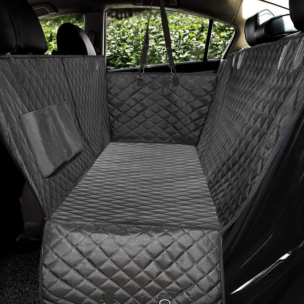 Honest – Fundas acolchadas de lujo para asiento de coche con solapa lateral para mascotas, para automóviles, camiones y SUV, funda impermeable y