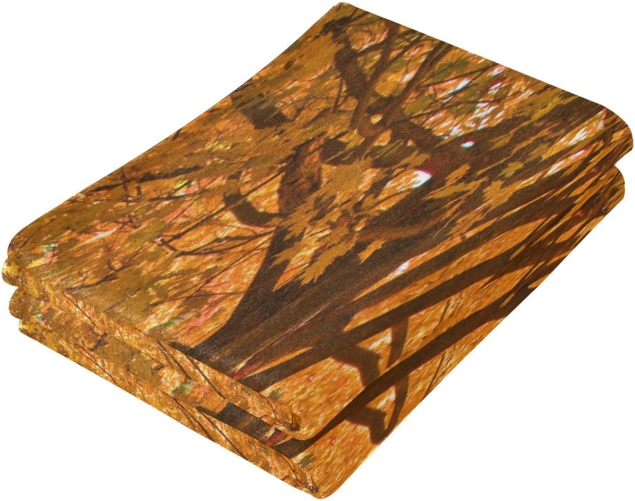 ALAZA Juego de 2 toallas de baño de mano de otoño con hojas de otoño, árboles y árboles, toallas de baño de algodón, suaves y absorbentes, toallas