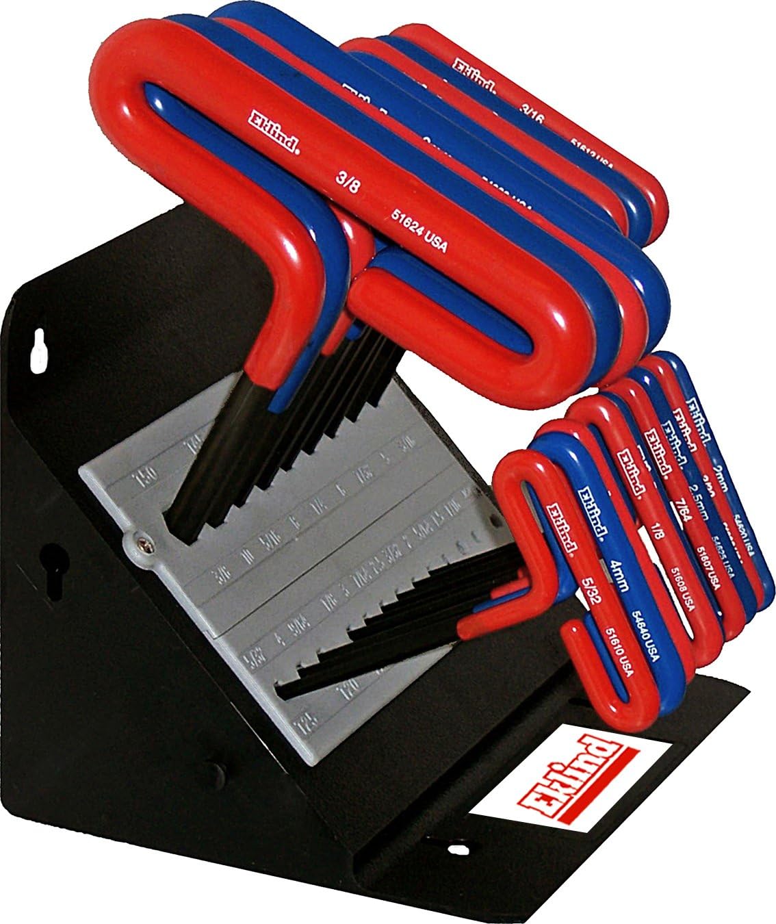 EKLIND 50618 – Llave hexagonal con mango en T, combo de llaves de 6 pulgadasMM (2 juegos de 18 piezas) con soporte
