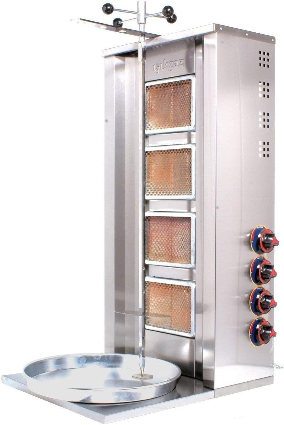 Juego profesional completo de carne de grado industrial. Capacidad de 110.2 lbs.  110 libras. Gas propano 4 quemadores giratorios rotativos parrilla