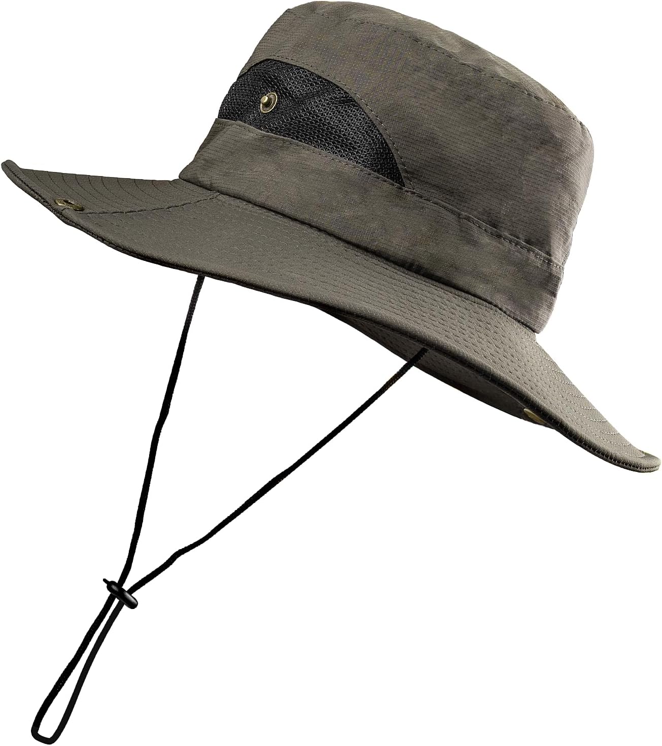 Sombreros de sol para hombre, sombrero de pesca de ala ancha, sombrero de safari con doble capa de malla transpirable, diseño de ala plegable,