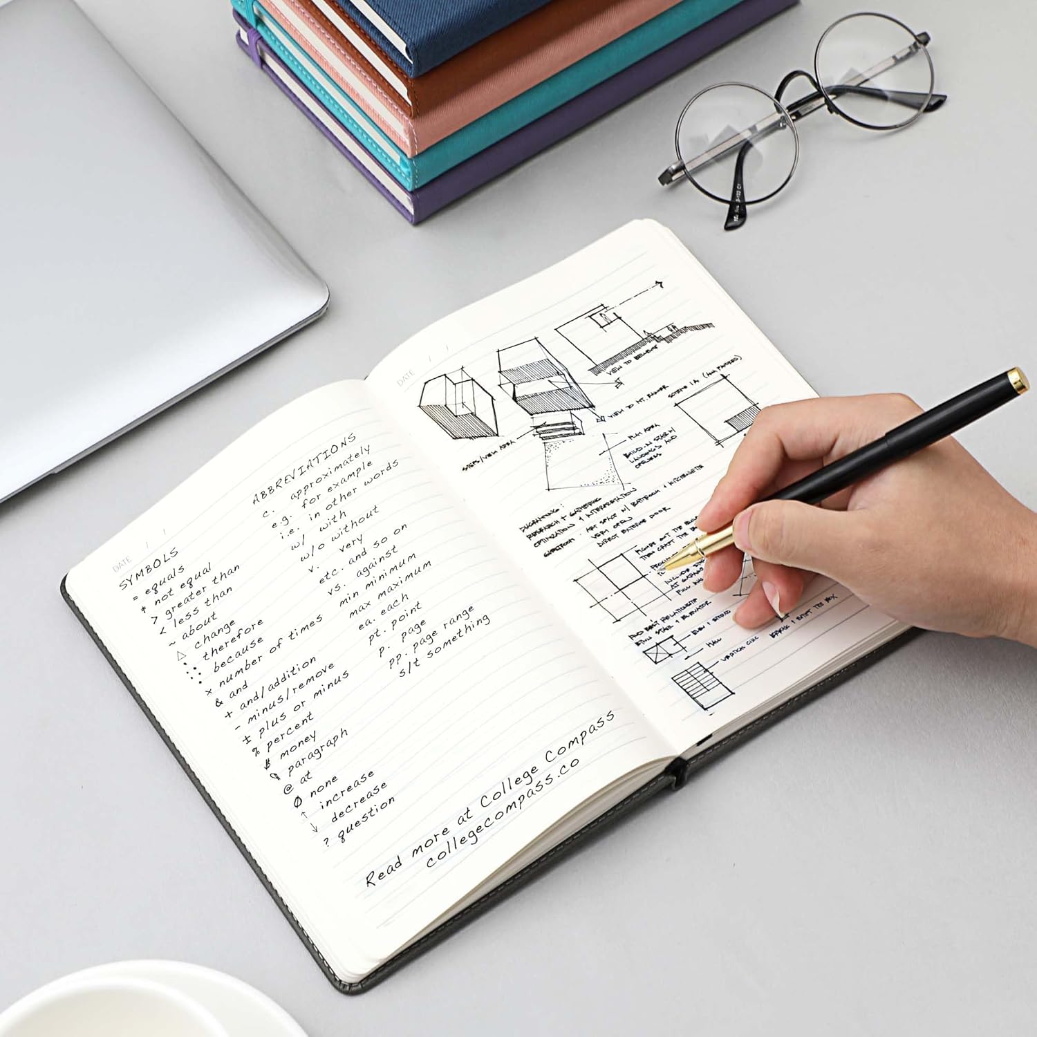 CAGIE Cuadernos con forro de cuero para el trabajo, diario del árbol de la vida para escribir, cuaderno de rayas universitarias con 256 páginas, 5.7