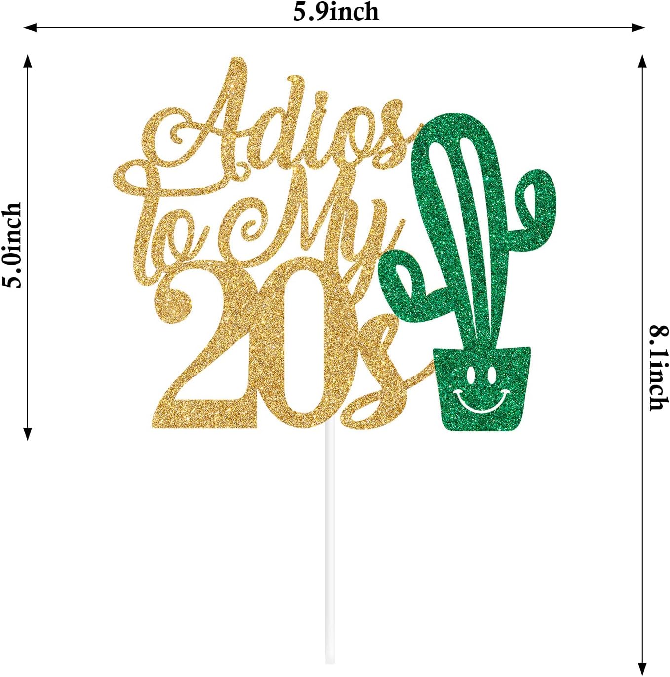 Decoración para tartas de Adios a mis 20 años, temática mexicana “Adiós a mis 20, 30 y fabulosa”, decoraciones de fiesta de feliz cumpleaños de 30
