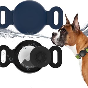 Paquete de 2 soportes impermeables IPX8 para collar de perro, funda de aire oculta para GPS, collar de cachorro, gatito y gato, funda de silicona Paquete de 2 soportes impermeables IPX8 para collar de perro, funda de aire oculta para GPS, collar de cachorro, gatito y gato, funda de silicona