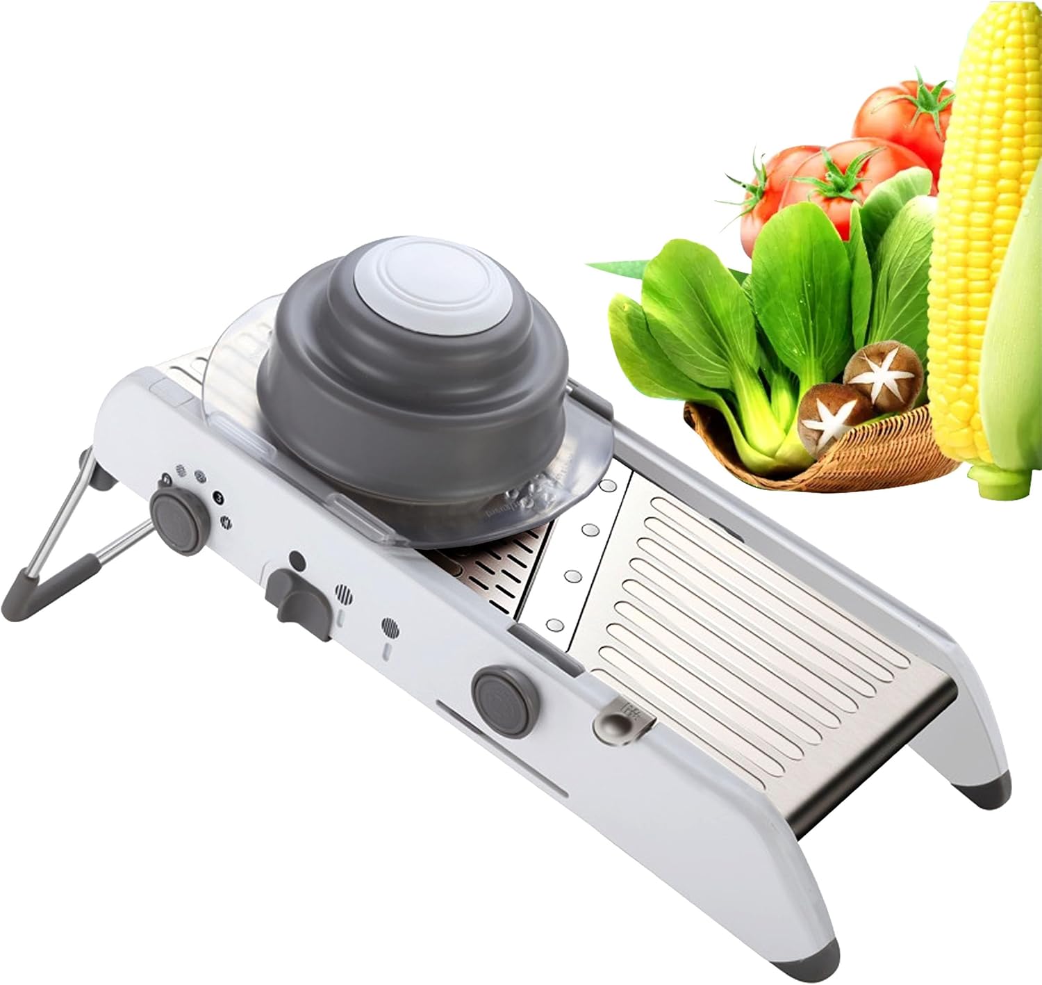 Cortadora de alimentos de mandolina para cocina, picadora de verduras de acero inoxidable, picadora de alimentos, rebanadora de mandolina ajustable,