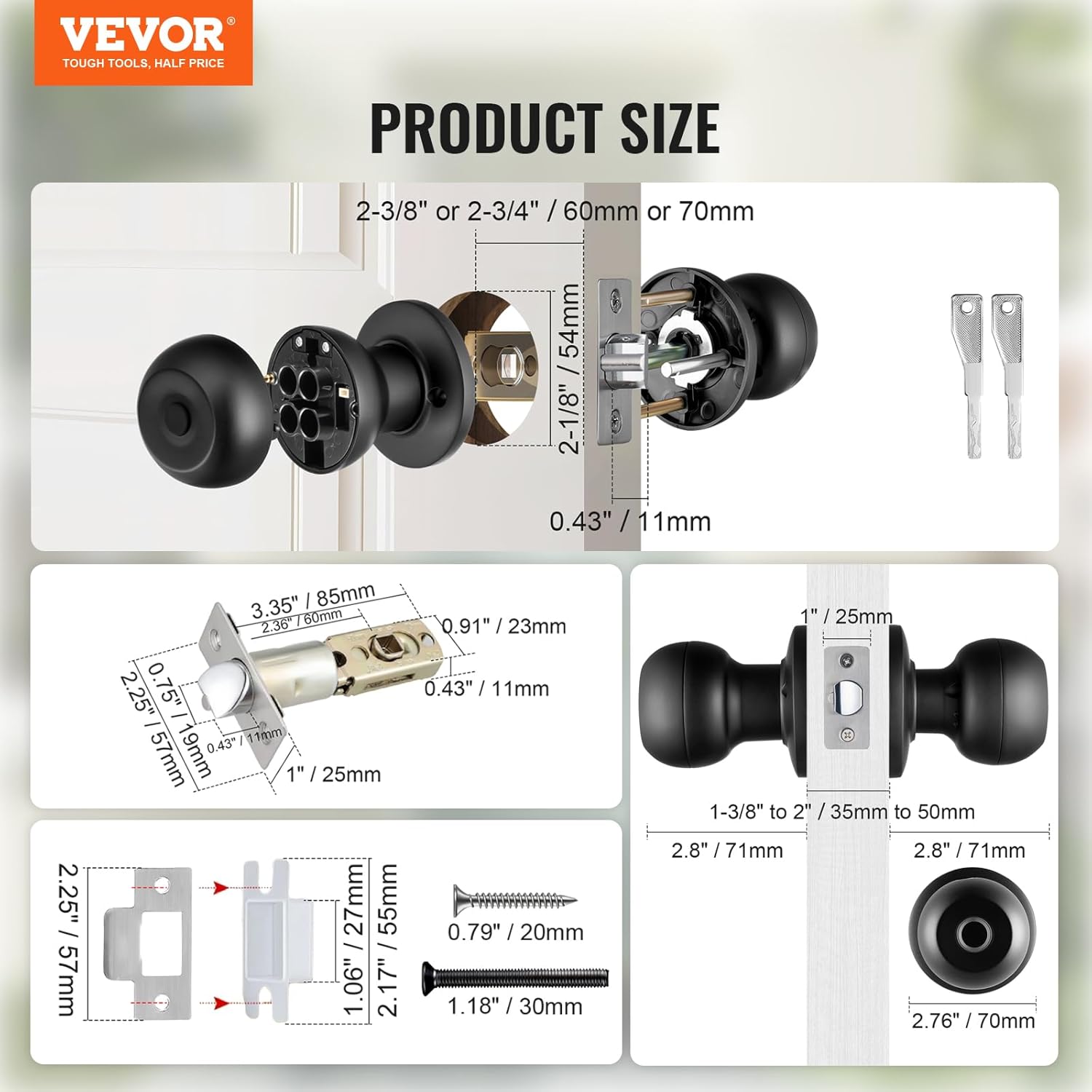 VEVOR Pomo de puerta inteligente, cerradura inteligente de huellas dactilares con control de aplicación, cerradura biométrica de puerta Bluetooth,