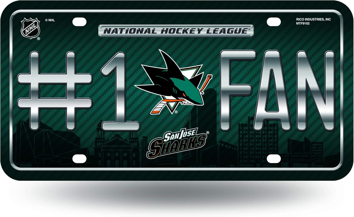 NHL #1 Etiqueta de matrícula de metal para ventilador