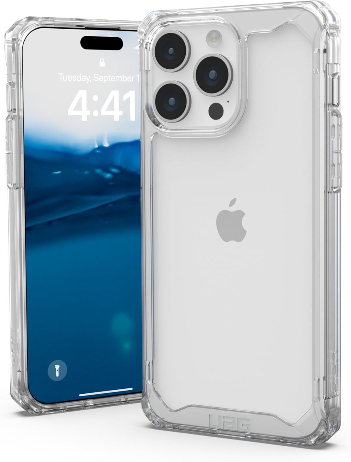 URBAN ARMOR GEAR UAG – Funda compatible con iPhone 15 Pro Max de 6.7 pulgadas, funda protectora resistente a prueba de caídas de hielo transparente