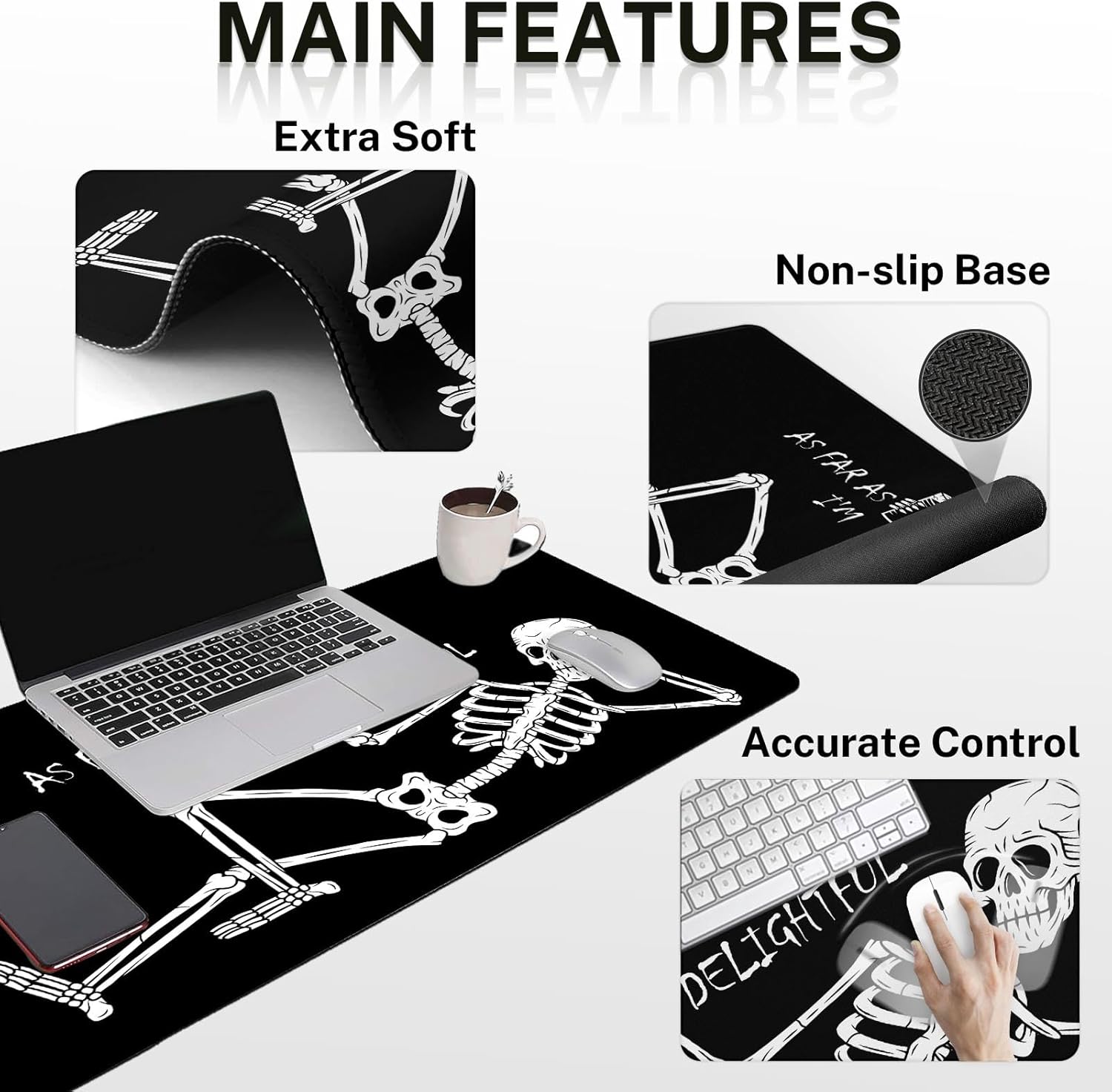 Juego de alfombrillas para teclado y mouse 4 en 1, alfombrilla grande para mouse + reposamuñecas para teclado, reposamuñecas para mouse, juego de