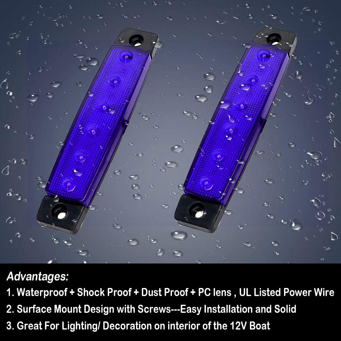 Shangyuan – Tira de luces LED marinas, tira de luces de cortesía, iluminación led marina, luces de cortesía para barco, tira de luces de 12 voltios,