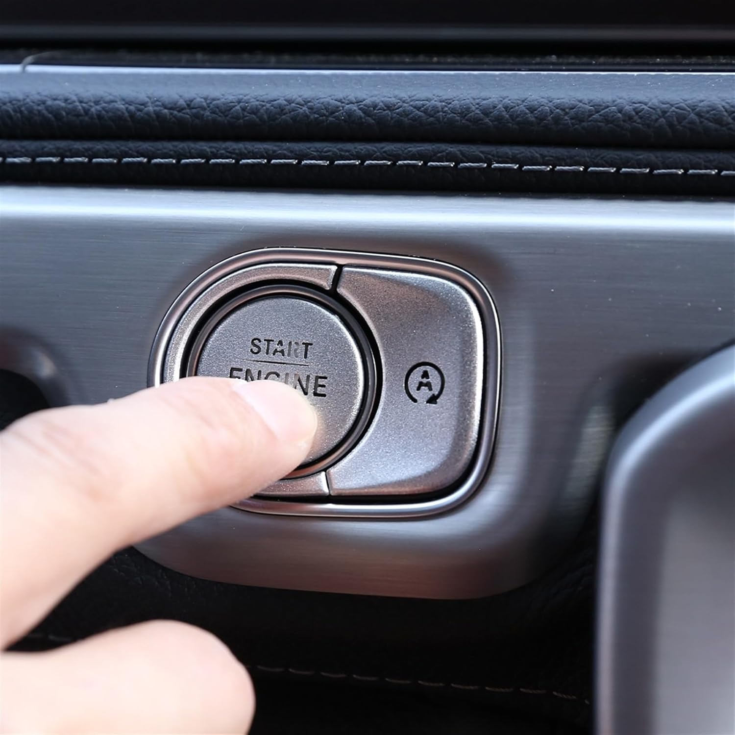 Para Benz G Class W463 2019-2020. para GLE GLS W167 X167 2020-2021. Adhesivo de aluminio para el botón del interruptor de arranque del motor del