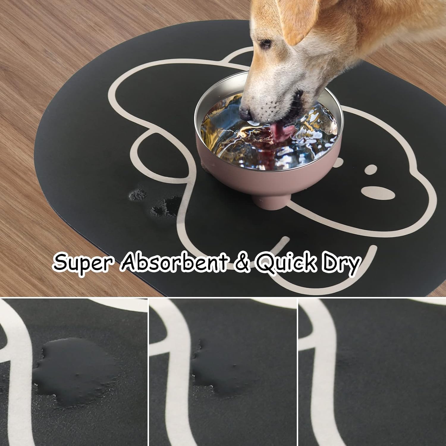 Rarenut Alfombrillas de alimentación para mascotas para alimentos y agua, mantel individual plegable para mascotas, antideslizante, impermeable,