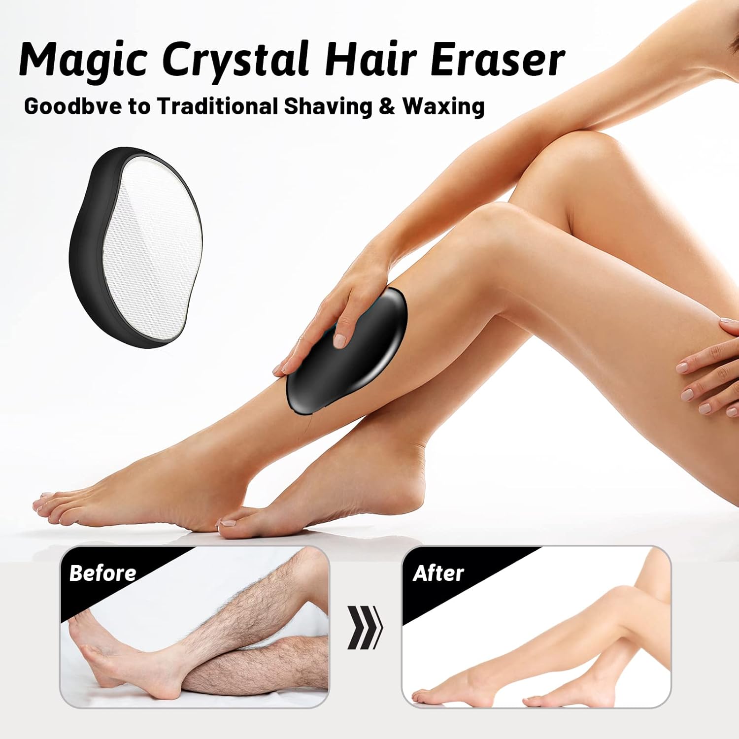 Borrador de pelo de cristal, borrador mágico para mujeres y hombres, removedor de pelo de cristal, exfoliación sin dolor, herramienta de eliminación