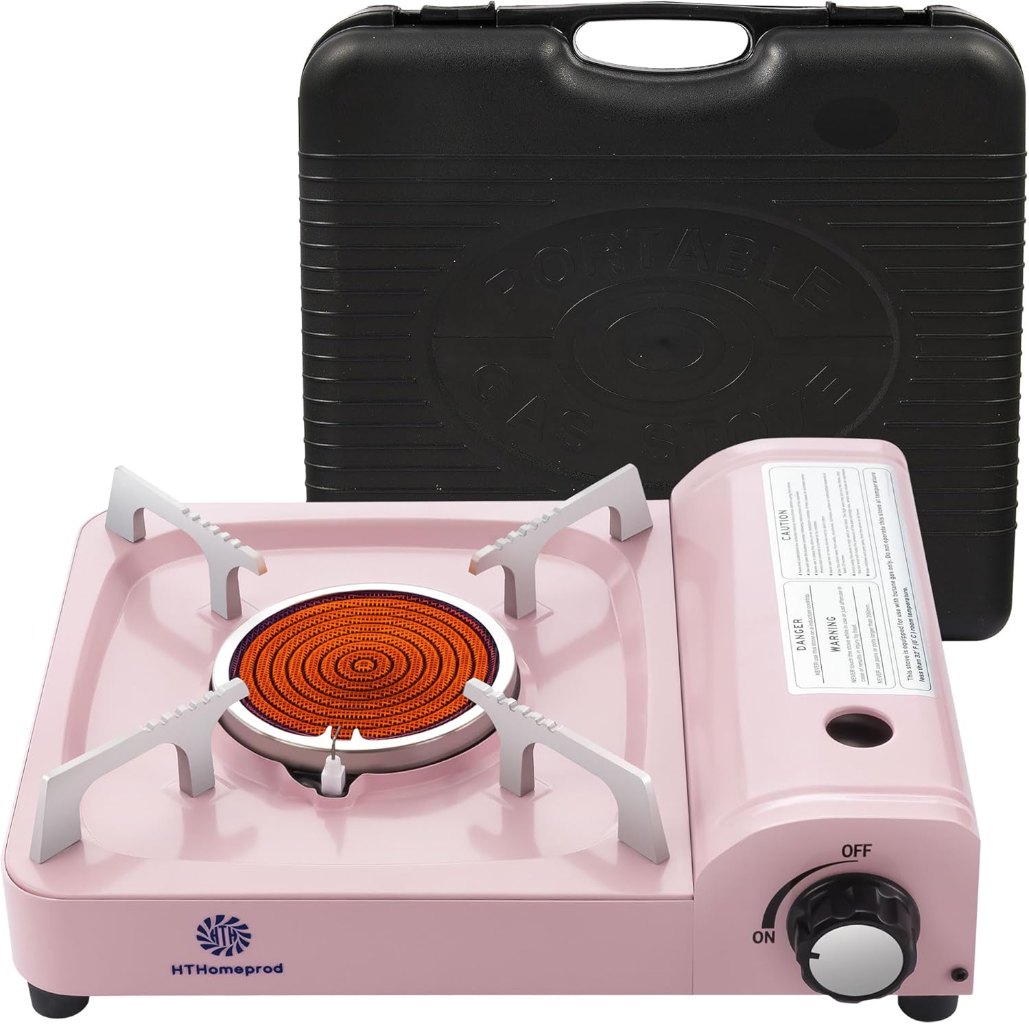 Estufa de butano portátil a prueba de viento quemador infrarrojo cocina al aire libre senderismo picnic estufas de camping compactas color rosa con