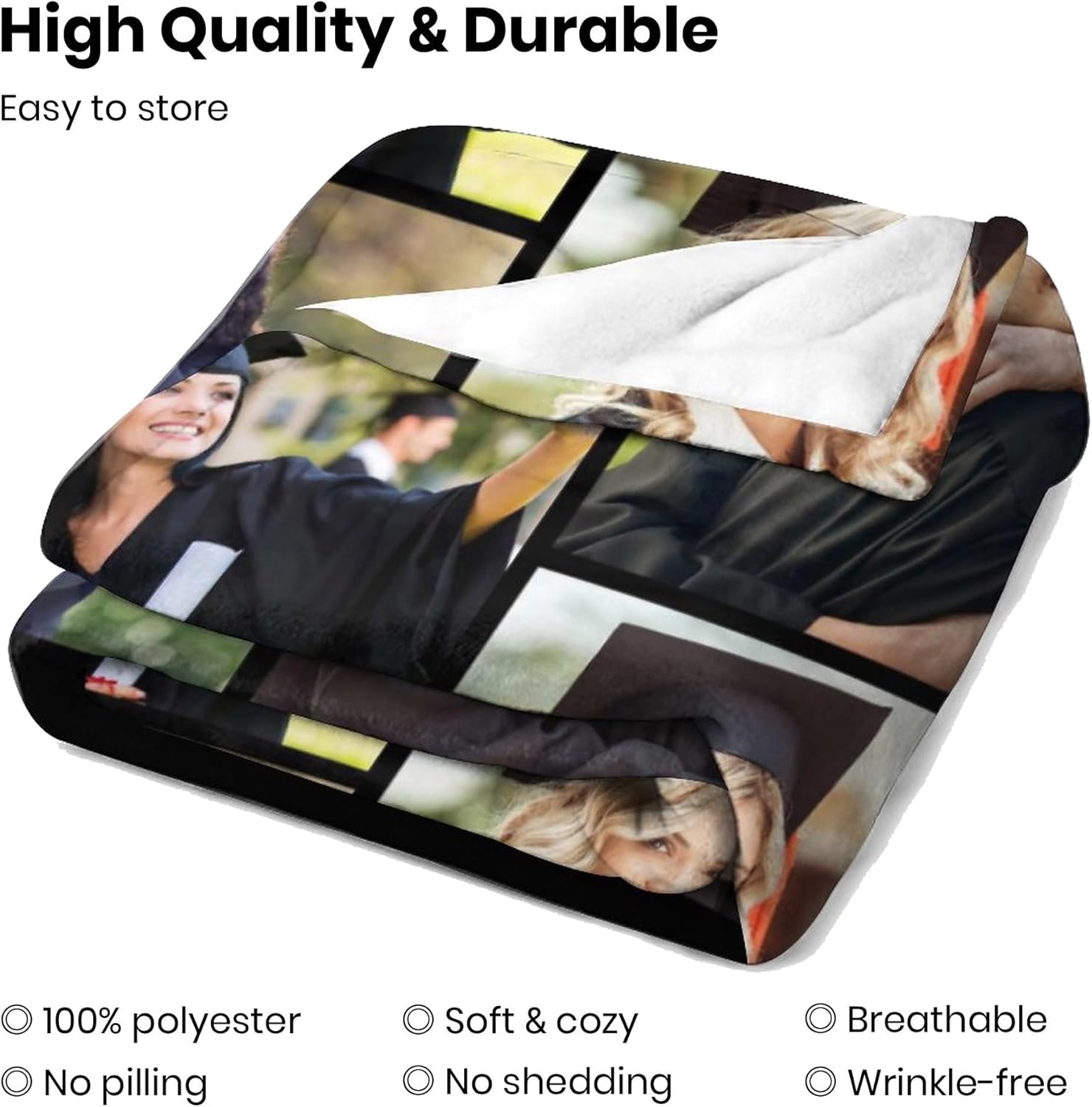 Mantas personalizadas con texto fotográfico, manta personalizada con imágenes, mantas personalizadas con collage de fotos, cumpleaños, Navidad,