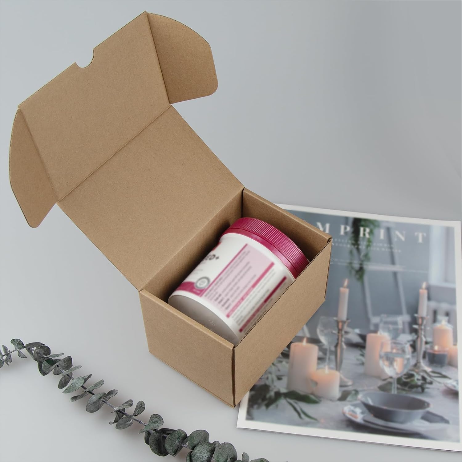 Juego de 25 cajas de envío de 6 x 4 x 4 pulgadas, cajas de cartón corrugado marrón para embalaje de pequeñas empresas